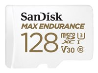 SanDisk Max Endurance - Tarjeta de memoria flash (adaptador microSDXC a SD Incluido) - 128 GB - Video Class V30 / UHS-I U3 / Class10 - microSDXC UHS-I SDSQQVR-128G-GN6IA