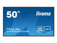 iiyama ProLite LH5042UHS-B3 - 50" Clase diagonal (49.5" visible) pantalla LCD con retroiluminación LED - señalización digital - 4K UHD (2160p) 3840 x 2160 - negro mate LH5042UHS-B3