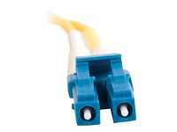 C2G LC-LC 9/125 OS1 Duplex Singlemode PVC Fiber Optic Cable (LSZH) - Cable de interconexión - modo simple LC (M) a modo simple LC (M) - 30 m - fibra óptica - impresión a dos caras - 9/125 micrones - OS1 - sin halógenos - amarillo 85612