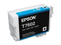 Epson T7602 - 26 ml - cián - original - blíster - cartucho de tinta - para SureColor P600, SC-P600 C13T76024010