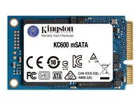 Kingston KC600 - SSD - cifrado - 512 GB - interno - mSATA - SATA 6Gb/s - AES de 256 bits - Self-Encrypting Drive (SED), TCG Opal Encryption SKC600MS/512G