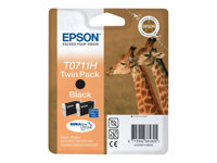 Epson T0711 Twin Pack - Paquete de 2 - 22.2 ml - gran capacidad - negro - original - blíster - cartucho de tinta - para Stylus SX210, SX410, SX510, SX515, SX610; Stylus Office B1100, B40, BX310, BX600, BX610 C13T07114H10