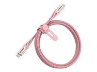 OtterBox Premium - Cable USB - USB-C (M) a USB-C (M) - USB 2.0 - 3 A - 1 m - compatible con suministro de potencia - rosa con brillo 78-52684