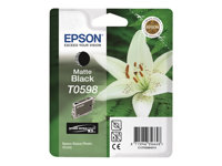 Epson T0598 - 13 ml - negro mate - original - blíster con alarmas de RF/acústica - cartucho de tinta - para Stylus Photo R2400 C13T05984020