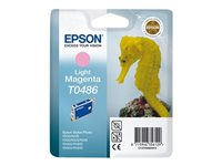 Epson T0486 - 13 ml - magenta claro - original - blíster con alarmas de RF/acústica - cartucho de tinta - para Stylus DX3800; Stylus Photo R200, R220, R300, R320, R340, RX500, RX600, RX620, RX640 C13T04864020