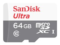 SanDisk Ultra - Tarjeta de memoria flash - 64 GB - Class 10 - microSDXC UHS-I SDSQUNR-064G-GN3MN