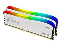 Kingston FURY Beast - RGB Special Edition - DDR4 - kit - 32 GB: 2 x 16 GB - DIMM de 288 contactos - 3200 MHz / PC4-25600 - CL16 - 1.35 V - sin búfer - no ECC - blanco KF432C16BWAK2/32