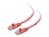 C2G Cat5e Booted Unshielded (UTP) Network Patch Cable - Cable de interconexión - RJ-45 (M) a RJ-45 (M) - 50 cm - UTP - CAT 5e - moldeado, sin enganches, trenzado - rosa 83616