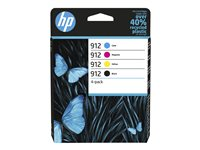 HP 912 - Paquete de 4 - negro, amarillo, cián, magenta - original - cartucho de tinta - para Officejet 80XX; Officejet Pro 80XX 6ZC74AE