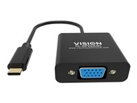 VISION - Adaptador de vídeo - USB-C macho a HD-15 (VGA) hembra - negro - compatibilidad con 1080p TC-USBCVGA/BL