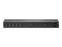 APC Basic Rack PDU AP6120A - Unidad de distribución de potencia (montaje en bastidor) - CA 100-240 V - input: IEC 60320 C20 - conectores de salida: 9 (IEC 60320 C13, IEC 60320 C19) - para P/N: SMTL1000RMI2UC, SMX1000C, SMX1500RM2UC, SMX1500RM2UCNC, SMX750C, SMX750CNC AP6120A
