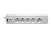 APC SurgeArrest Essential - Protector contra sobretensiones - CA 230 V - 2300 vatios - conectores de salida: 5 - Bélgica, Francia - blanco PM5-FR