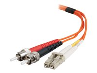 C2G LC-ST 50/125 OM2 Duplex Multimode PVC Fiber Optic Cable (LSZH) - Cable de red - modo múltiple ST (M) a LC de modos múltiples (M) - 10 m - fibra óptica - impresión a dos caras - 50/125 micras - OM2 - sin halógenos - naranja 85497