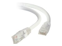C2G Cat5e Booted Unshielded (UTP) Network Patch Cable - Cable de interconexión - RJ-45 (M) a RJ-45 (M) - 50 cm - UTP - CAT 5e - moldeado, sin enganches, trenzado - blanco 83260