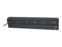 APC Basic Rack-Mount PDU - Unidad de distribución de alimentación (montaje en bastidor) - CA 120 V - 1.8 kW - input: NEMA 5-15 - conectores de salida: 10 (NEMA 5-15) - 1U - 19" - 3.7 m cable - negro - para P/N: SMX1000C, SMX1500RM2UC, SMX1500RM2UCNC, SMX750C, SMX750CNC, SRTL3KRM1UC AP9562