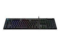 Logitech Gaming G815 - Teclado - con retroiluminación - USB - Internacional de EE. UU. - interruptor: GL Linear - negro 920-009008