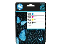 HP 903 - Paquete de 4 - negro, amarillo, cián, magenta - original - cartucho de tinta - para Officejet 69XX; Officejet Pro 69XX 6ZC73AE