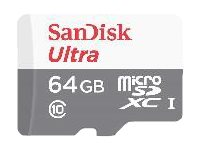 SanDisk Ultra - Tarjeta de memoria flash (adaptador microSDXC a SD Incluido) - 64 GB - UHS-I / Class10 - microSDXC UHS-I SDSQUNS-064G-GN3MA