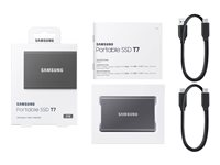 Samsung T7 MU-PC2T0T - SSD - cifrado - 2 TB - externo (portátil) - USB 3.2 Gen 2 (USB-C conector) - AES de 256 bits - gris titanio MU-PC2T0T/WW