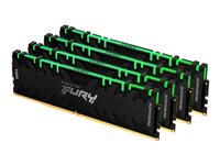 Kingston FURY Renegade RGB - DDR4 - kit - 32 GB: 4 x 8 GB - DIMM de 288 contactos - 3200 MHz / PC4-25600 - CL16 - 1.35 V - sin búfer - no ECC - negro KF432C16RBAK4/32