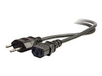 C2G Swiss Power Cord - Cable de alimentación - IEC 60320 C13 a SEV 1011 (M) - 2 m - moldeado - negro - Suiza 80642