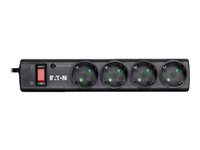 Eaton Protection Strip PS4D - Protector contra sobretensiones - ca 220-250 V - 2500 vatios - conectores de salida: 4 - negro PS4D