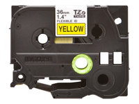 Brother TZe-FX661 - Negro sobre amarillo - rollo (3,6 cm x 8 m) 1 bobina(s) cinta flexible - para P-Touch PT-3600, 530, 550, 9200, 9400, 9500, 9600, 9700, 9800, D800, E800, P900, P950 TZEFX661