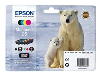 Epson 26 Multipack - Paquete de 4 - negro, amarillo, cián, magenta - original - blíster con alarmas de RF/acústica - cartucho de tinta - para Expression Premium XP-510, 520, 600, 605, 620, 625, 700, 720, 800, 820 C13T26164020