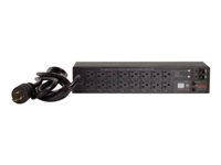 APC Switched Rack PDU AP7902B - Unidad de distribución de potencia (montaje en bastidor) - CA 100/120 V - 2880 VA - input: NEMA L5-30P - conectores de salida: 16 (NEMA 5-20R) - 2U - 3.05 m cable - negro - para P/N: SMTL1000RMI2UC, SMX1000C, SMX1500RM2UC, SMX1500RM2UCNC, SMX750C, SMX750CNC AP7902B