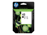 HP 45 Large - 42 ml - Grande - negro - original - cartucho de tinta - para Deskjet 12XX; Officejet g55, g85, k60, R40, R60, R80, T45, T65; Officejet Pro 11XX 51645AE