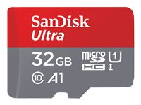 SanDisk Ultra - Tarjeta de memoria flash (adaptador microSDHC a SD Incluido) - 32 GB - A1 / UHS Class 1 / Class10 - microSDHC UHS-I SDSQUAR-032G-GN6MA?RET