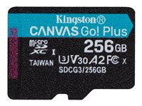 Kingston Canvas Go! Plus - Tarjeta de memoria flash - 256 GB - A2 / Video Class V30 / UHS-I U3 / Class10 - microSDXC UHS-I SDCG3/256GBSP