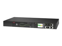 APC Netshelter Rack Automatic Transfer Switch AP4450A - Interruptor redundante (montaje en bastidor) - CA 100/120 V - 1440 VA - 1 fase - USB, Ethernet 10/100/1000 - conectores de salida: 10 - 1U - 2.44 m cable - negro AP4450A