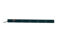APC Basic Rack-Mount PDU - Unidad de distribución de alimentación (montaje en bastidor) - CA 208/230 V - 2.3 kW - input: IEC 60320 C14 - conectores de salida: 15 (IEC 60320 C13) - 1.98 m cable - negro - para P/N: SMTL750RMI2UC, SMX1000C, SMX1500RM2UC, SMX1500RM2UCNC, SMX750C, SMX750CNC AP9568