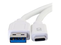 C2G 6ft USB C to USB A Cable - USB 3.2 - 5Gbps - White - M/M - Cable USB - USB Tipo A (M) a USB-C (M) - USB 3.1 - 30 V - 3 A - 1.83 m - blanco 28836
