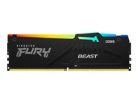 Kingston FURY Beast RGB - DDR5 - kit - 64 GB: 2 x 32 GB - DIMM de 288 contactos - 5200 MHz / PC5-41600 - CL40 - 1.25 V - sin búfer - on-die ECC KF552C40BBAK2-64