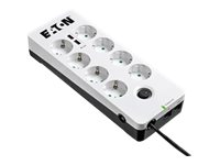 Eaton Protection Box 8 USB Tel@ Din - Protector contra sobretensiones - ca 220-250 V - 2500 vatios - conectores de salida: 8 - blanco PB8TUD