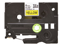 Brother TZe-FX611 - Negro sobre amarillo - rollo (0,6 cm x 8 m) 1 cinta(s) cinta flexible - para Brother PT-D210, D600, H110, H200; P-Touch PT-1005, E550, H107; P-Touch Cube Plus PT-P710 TZEFX611