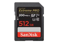 SanDisk Extreme Pro - Tarjeta de memoria flash - 512 GB - Video Class V30 / UHS-I U3 / Class10 - SDXC UHS-I SDSDXXD-512G-GN4IN