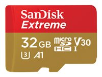 SanDisk Extreme - Tarjeta de memoria flash (adaptador microSDHC a SD Incluido) - 32 GB - A1 / Video Class V30 / UHS-I U3 - microSDHC UHS-I SDSQXAF-032G-GN6AT