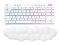 Logitech G G715 - Teclado - sin teclado numérico - retroiluminación - Bluetooth, LIGHTSPEED - QWERTY - español - interruptor: Tactile - blanco 920-010454