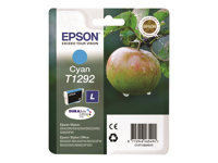 Epson T1292 - Tamaño L - cián - original - blíster con alarmas de RF/acústica - cartucho de tinta - para Stylus SX230, SX235, SX430, SX438; WorkForce WF-3010, 3520, 3530, 3540, 7015, 7515, 7525 C13T12924022