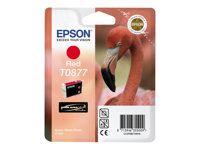 Epson T0877 - 11.4 ml - rojo - original - blíster con alarmas de RF/acústica - cartucho de tinta - para Stylus Photo R1900 C13T08774020