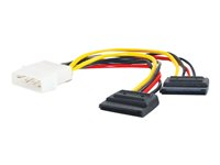 C2G Serial ATA (SATA) Dual Power Splitter Cable - Separador de alimentación - 4 pines potencia interna (M) a alimentación SATA (M) - 15 cm - negro 81854