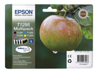 Epson T1295 Multipack - Paquete de 4 - 32.2 ml - negro, amarillo, cián, magenta - original - blíster con alarmas de RF/acústica - cartucho de tinta - para Stylus SX230, SX235, SX430, SX438; WorkForce WF-3010, 3520, 3530, 3540, 7015, 7515, 7525 C13T12954022