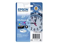 Epson 27 Multi-Pack - Paquete de 3 - 10.8 ml - amarillo, cián, magenta - original - blíster con alarmas de RF/acústica - cartucho de tinta - para WorkForce WF-3620, WF-3640, WF-7110, WF-7210, WF-7610, WF-7620, WF-7710, WF-7715, WF-7720 C13T27054022