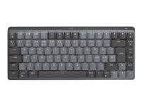 Logitech Master Series MX Mechanical Mini - Teclado - retroiluminación - inalámbrico - Bluetooth LE - QWERTY - nórdico (danés/finés/noruego/sueco) - interruptor: Tactile Quiet - grafito 920-010776