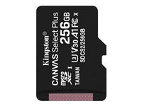 Kingston Canvas Select Plus - Tarjeta de memoria flash - 256 GB - A1 / Video Class V30 / UHS Class 3 / Class10 - microSDXC UHS-I SDCS2/256GBSP
