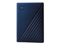 WD My Passport for Mac WDBA2D0020BBL - Disco duro - cifrado - 2 TB - externo (portátil) - USB 3.2 Gen 1 - AES de 256 bits - azul medianoche WDBA2D0020BBL-WESN