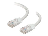 C2G Cat5e Booted Unshielded (UTP) Network Patch Cable - Cable de interconexión - RJ-45 (M) a RJ-45 (M) - 7 m - UTP - CAT 5e - moldeado, sin enganches, trenzado - blanco 83266